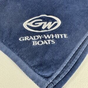 Grady-White Boats Logo Beach Towel Navy Blue Velour Terry Turkish Cotton USA